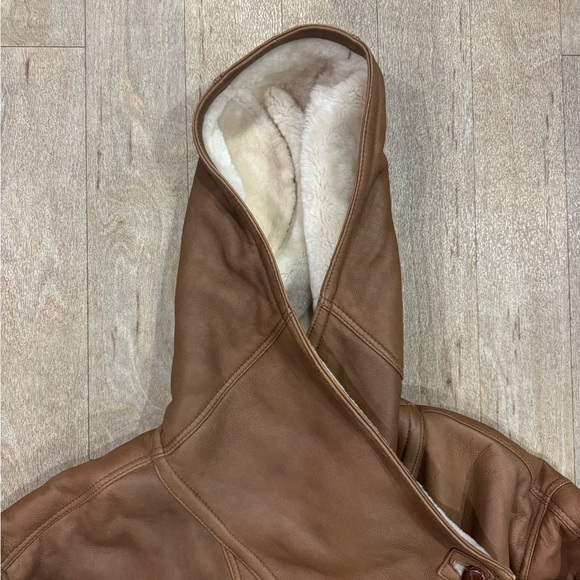 Vintage SHEARLING Men Coat Original Spanish LEATHER 48 Mid Length Sheepskin - Picture 7 of 8